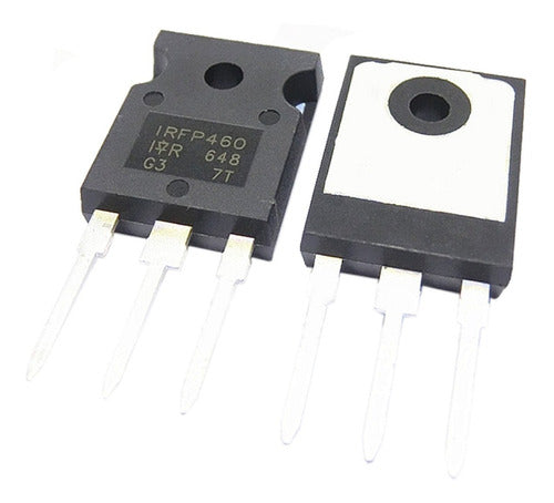 Transistor Irfp460 sobre fondo blanco