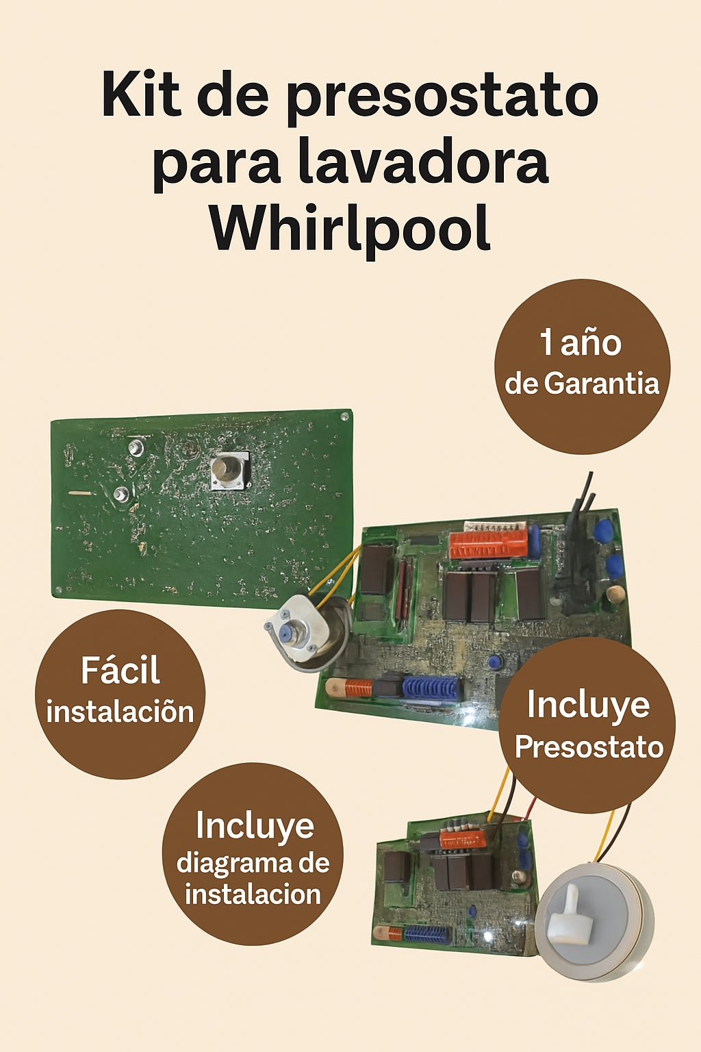 Kit de Presostato para lavadora Mabe tipo Kraken